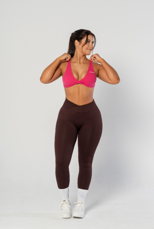 V Front Essential Leggings - Cocoa